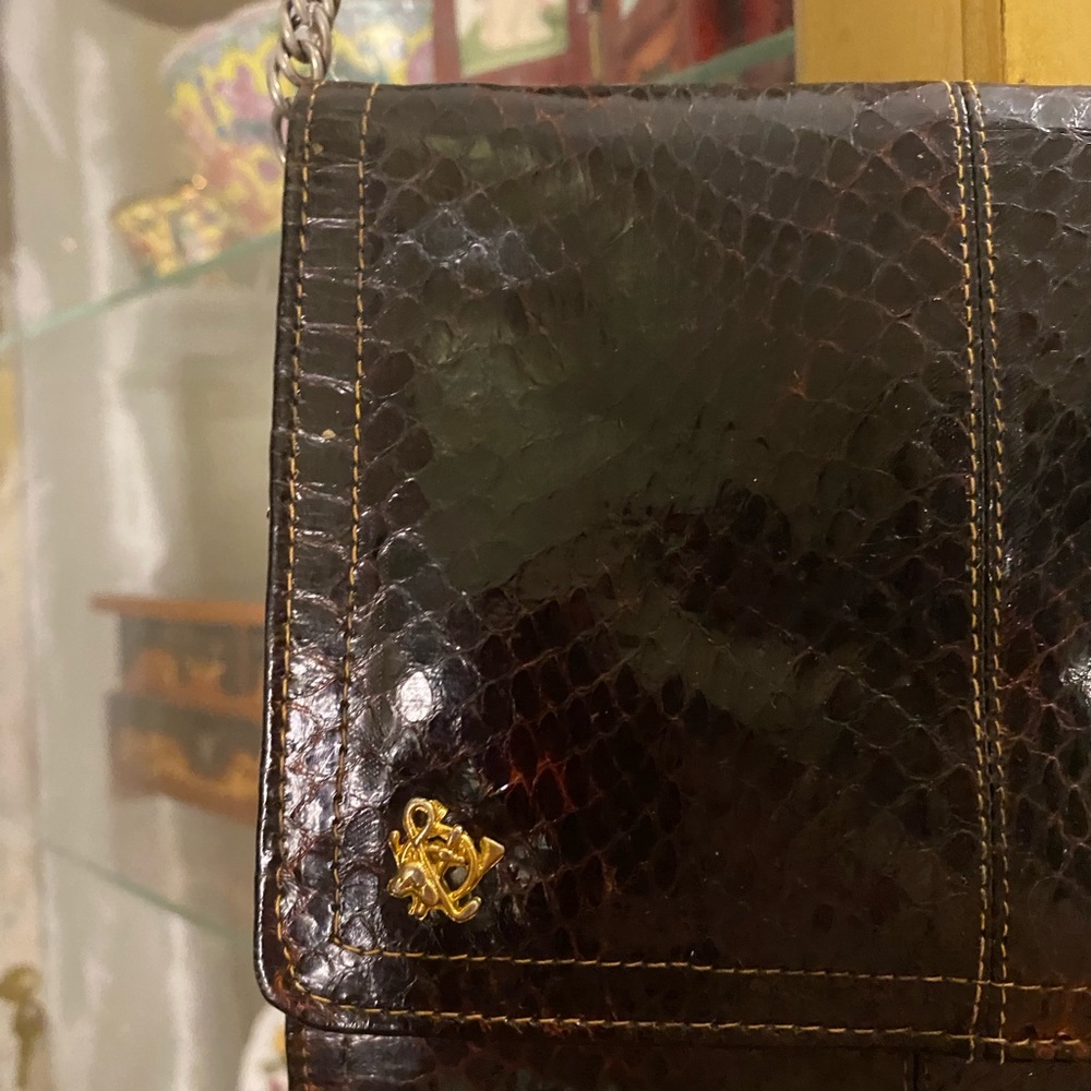 Vintage Genuine Snakeskin Clutch/shoulder bag. Early 1980s. Egyptian.